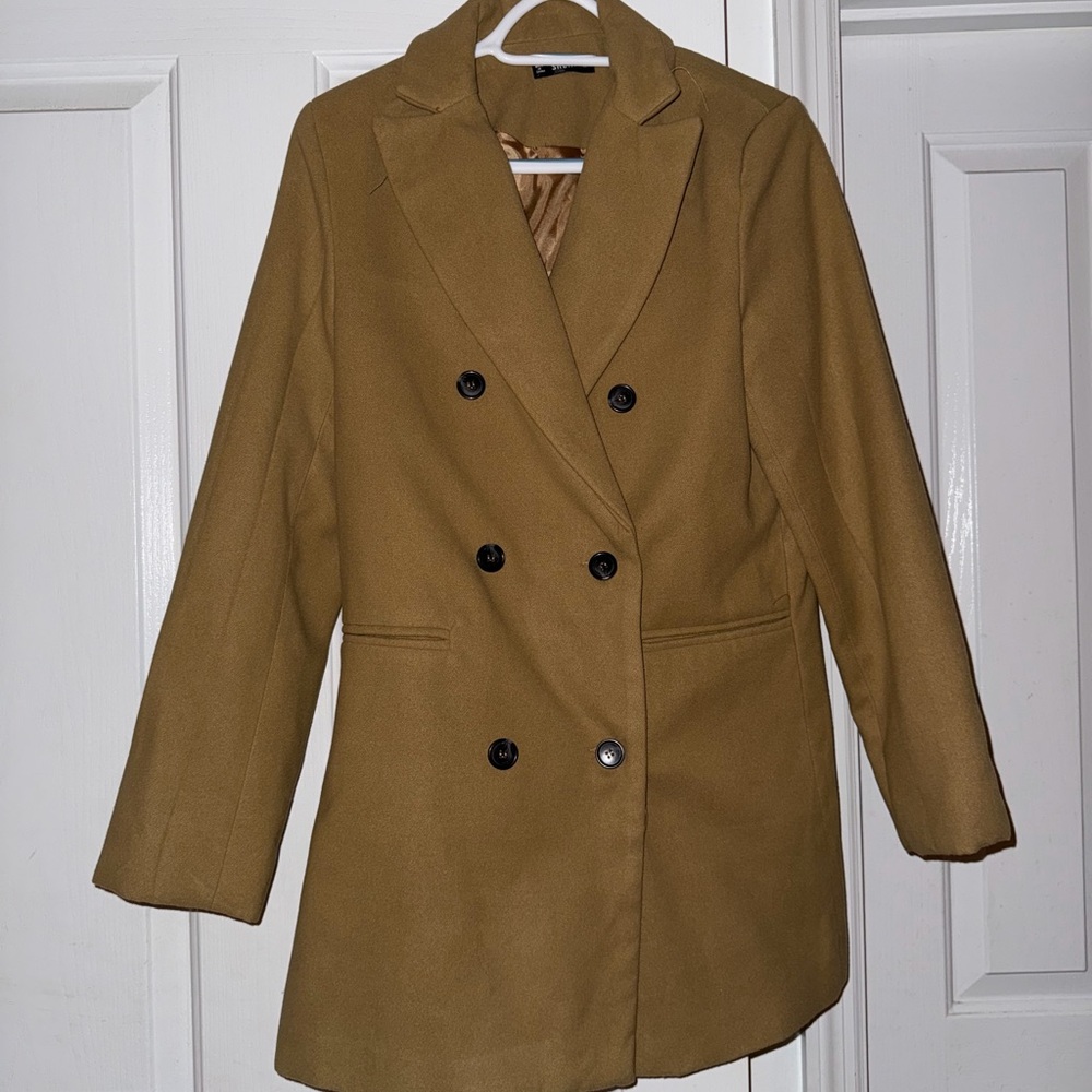 SHEIN | camel coat, size M